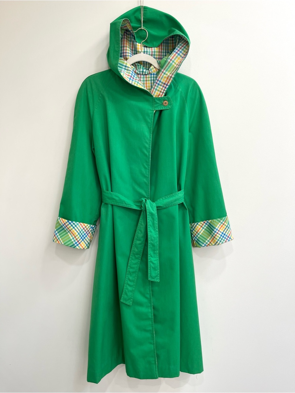 VTG 70’s Billina Sport by Marlene Middlemiss grass green raincoat trench coat M